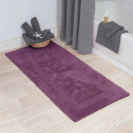 DAPHNES DINNETTE 24 x 60 in. Plus 100 Percent Cotton Bathroom Runner, Eggplant DA3239718